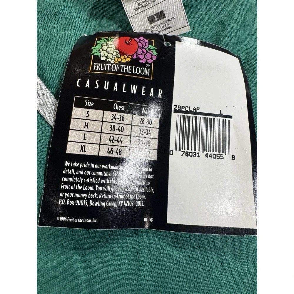 Vintage Fruit Of The Loom Blank Tank Top L Green Made In USA 90s NWT Lot Of 3